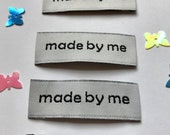 -weiße - gewebte Etiketten - von mir gemacht häkeln gewebt Stichworte - Packung von 25 - terylene Tags - - stricken - Handarbeit - Nähen - Etiketten