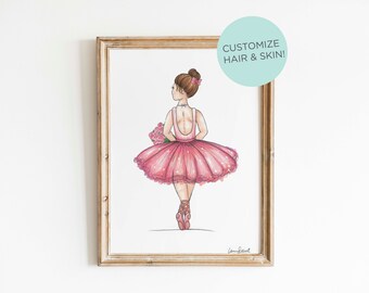 On Pointe Dancer Ballerina Fashion Illustration Art