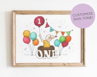 First Fiesta Birthday Children's Illustration Art