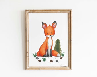 Fox Woodland Animals Children Illustration Art