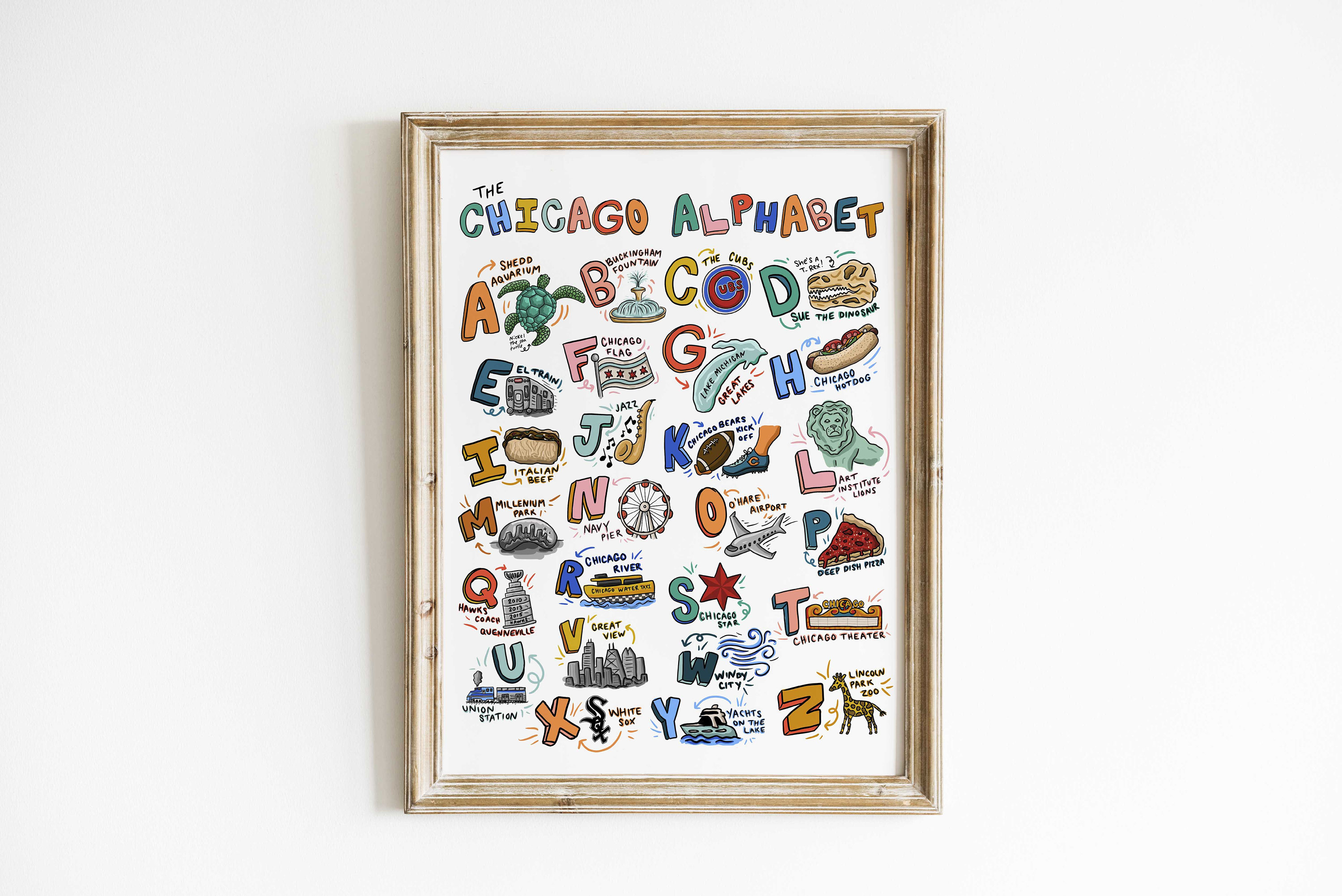 Chicago Alphabet Illustration Art Print