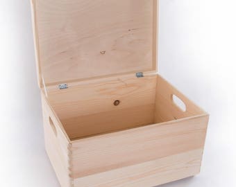 Medium Wooden Decorative Box With Lid Storage Chest Keepsake Craft Decoupage 