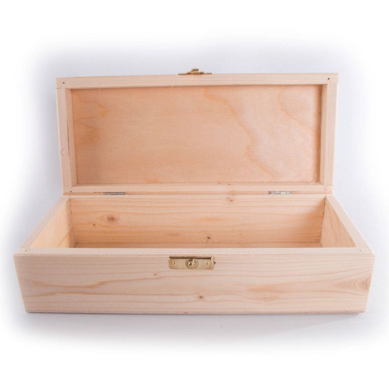 Bo/îte en bois avec couvercle coulissant Taille L28/ X W21/ X H6/ cm