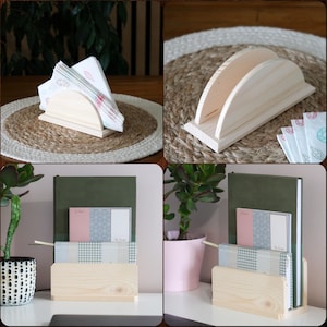 Houten brievenrekhouder | Rechtopstaande papieren bureau opberger, enkele sectie, poststandaard organizer | Ongeverfd grenen om te decoreren