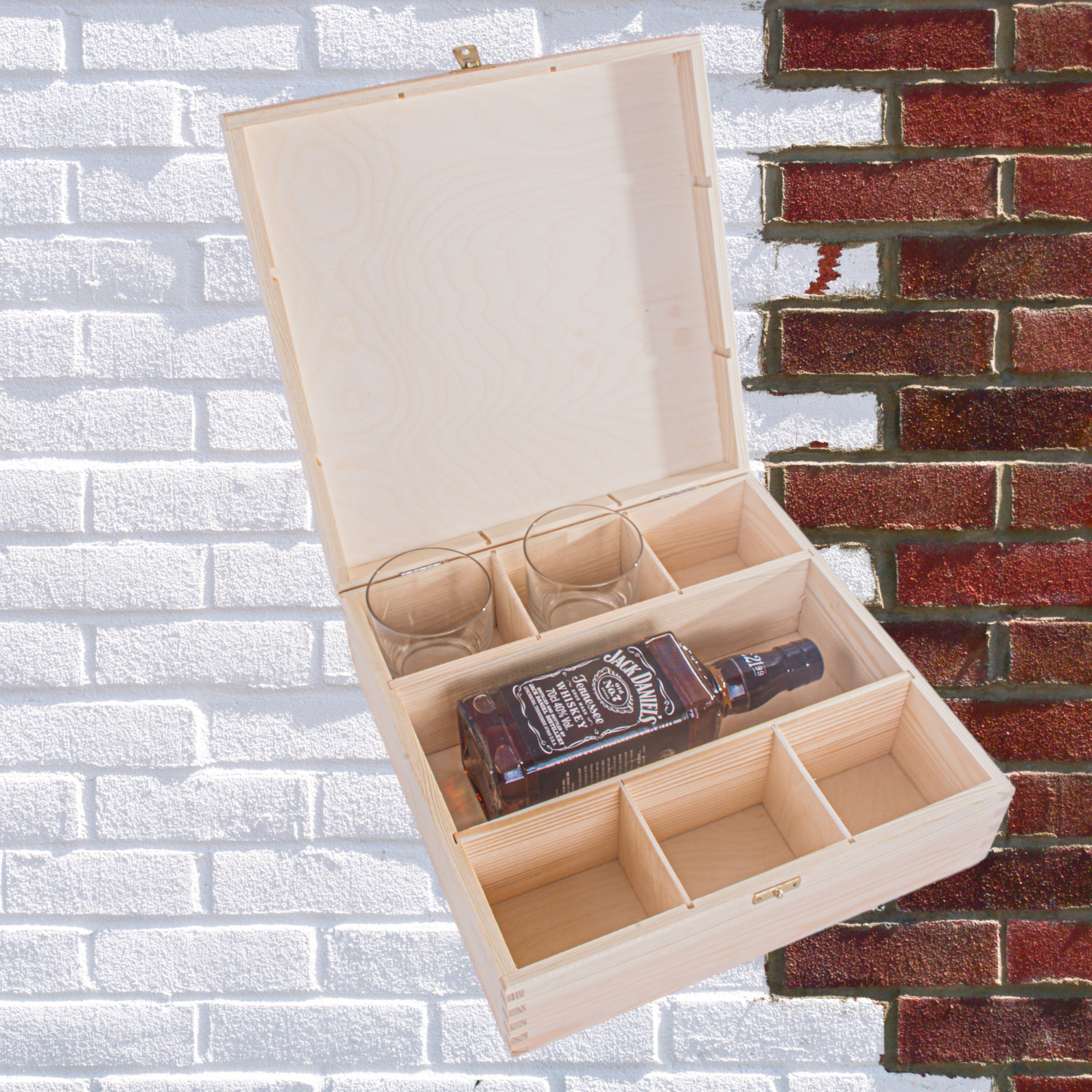 TAKERU BOX セット Wooden Storage Box for (whisky) Bottle & 6 Glasses | Memory