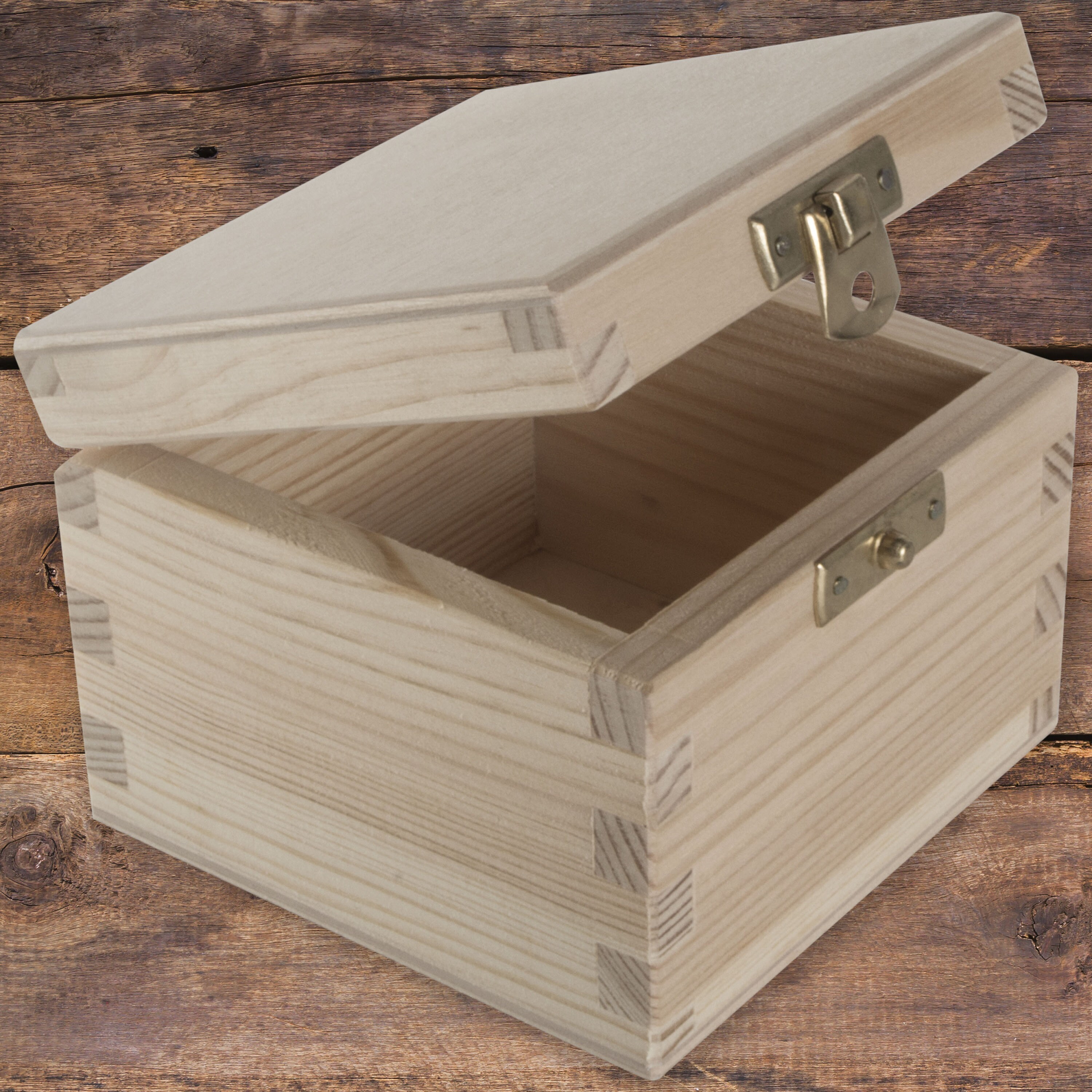 Caso di legno rustico incompiuto: scatola di legno per artigianato decorazione domestica e centrotavola scatole per tavolo 4pcs 10X10X7CM