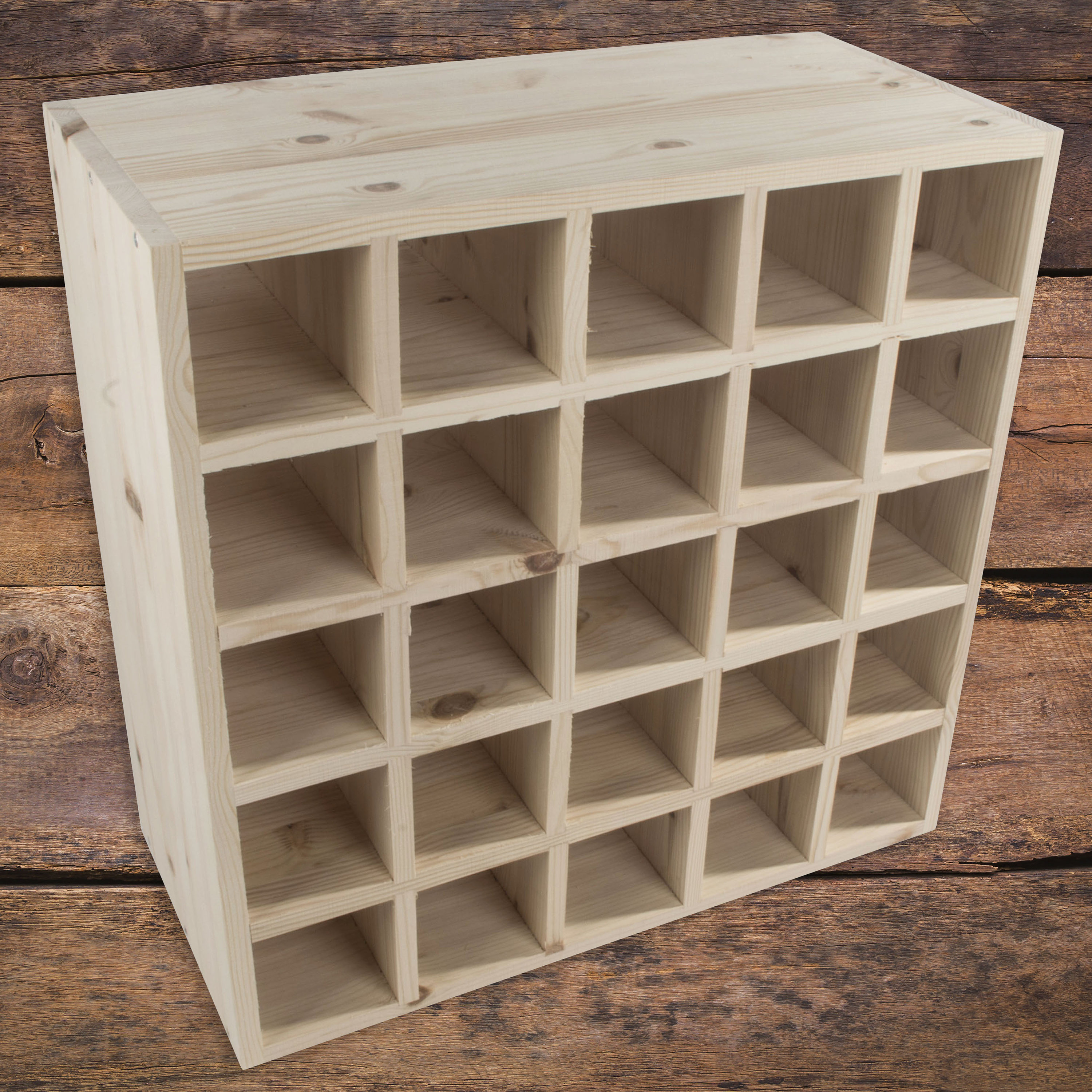 Square Wooden 25 Bottle Wine Rack Fully Assembled 52 X 25 X 52 Cm Floor Standing Cabinet Display Cellar Storage Plain Untreated Pine Etsy