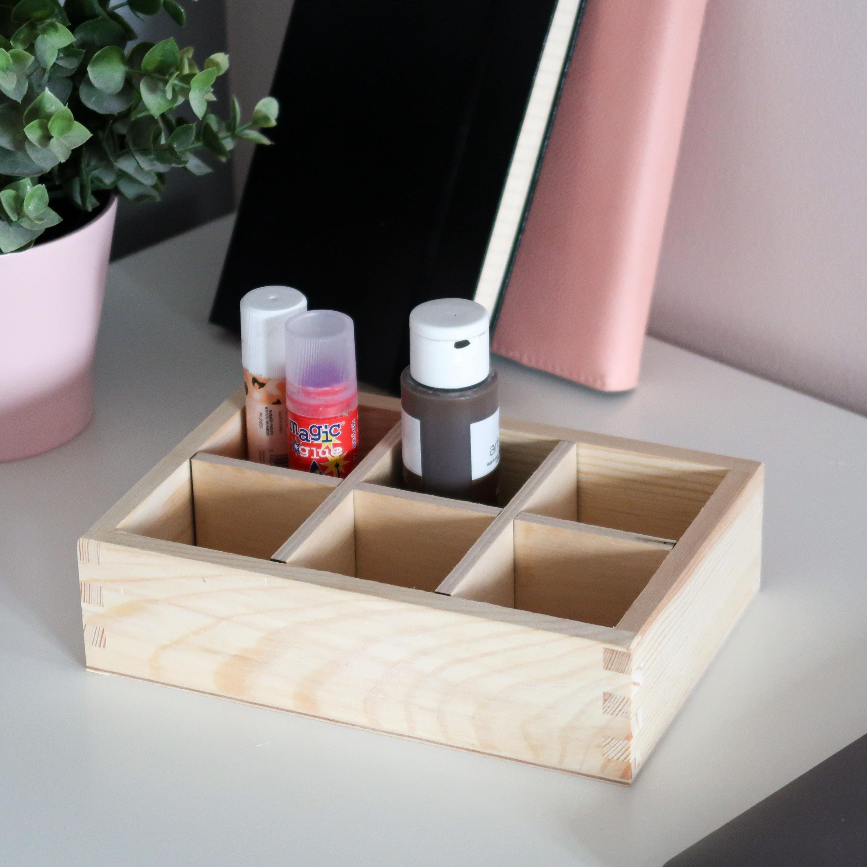 Wooden Open 6 Compartments Tabletop Desk Organiser | Multi-purpose