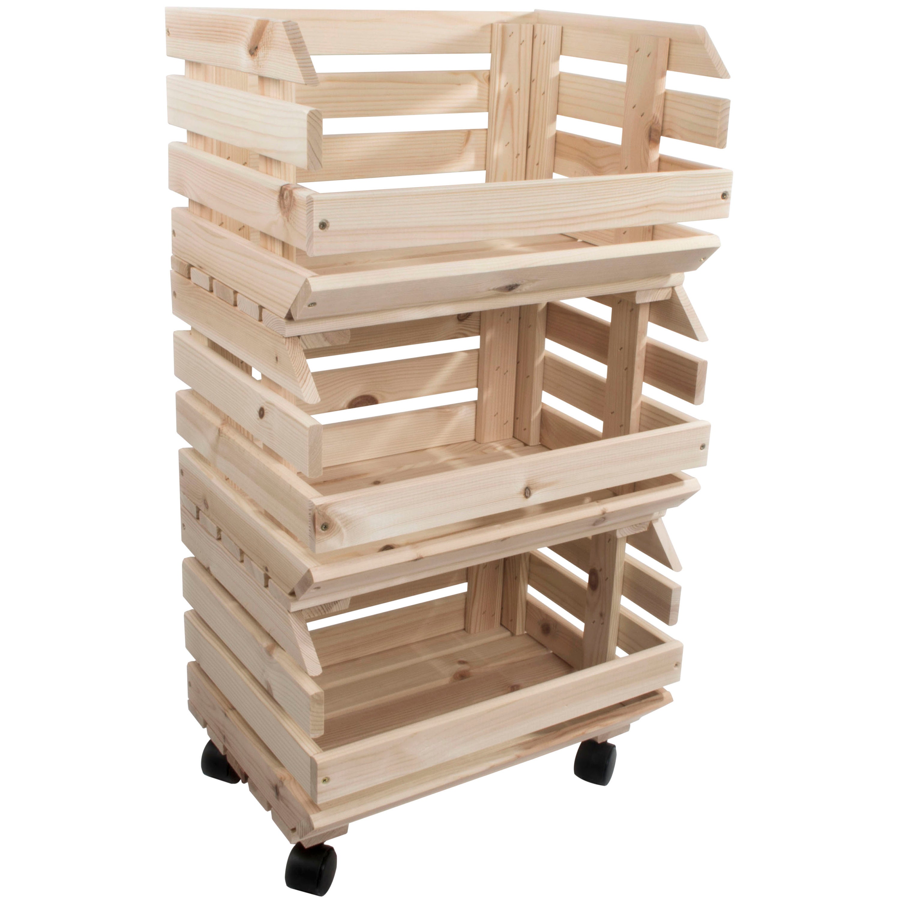 3 Tier Wooden Vegetable Food Storage Rack Trolley Storage - Etsy UK