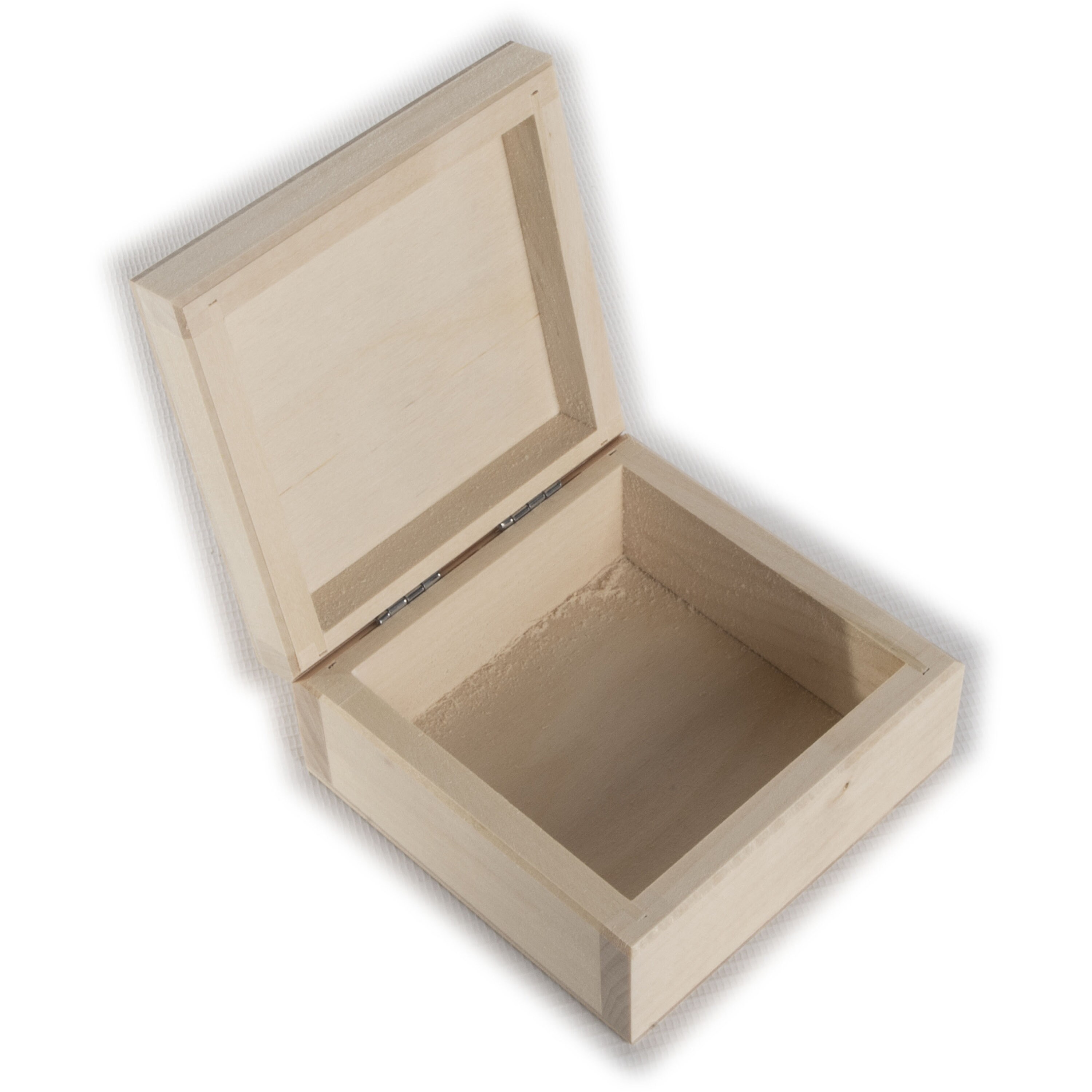 Caja De Madera Natural 10x10x5 Cm – Cuadrada Para Decorar Y Personalizar | WooDeeDoo