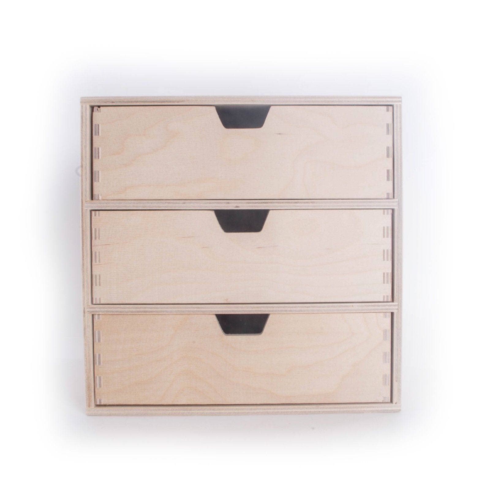 Unpainted Plywood Storage Box / Chest of Drawers / Box with 3 Etsy