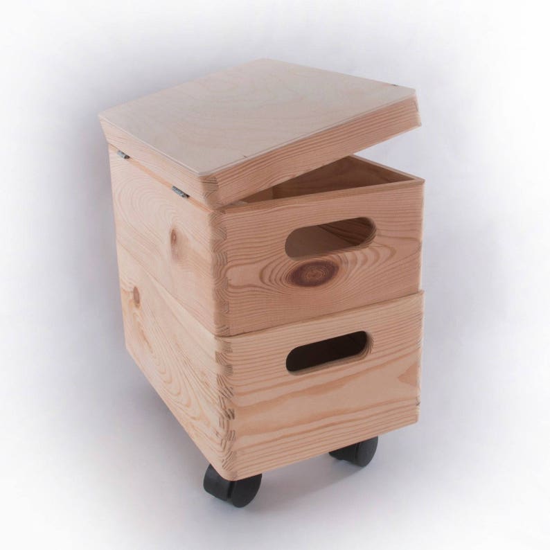 Unpainted Wooden Storage Box Plain Wood With Lid And Image 0