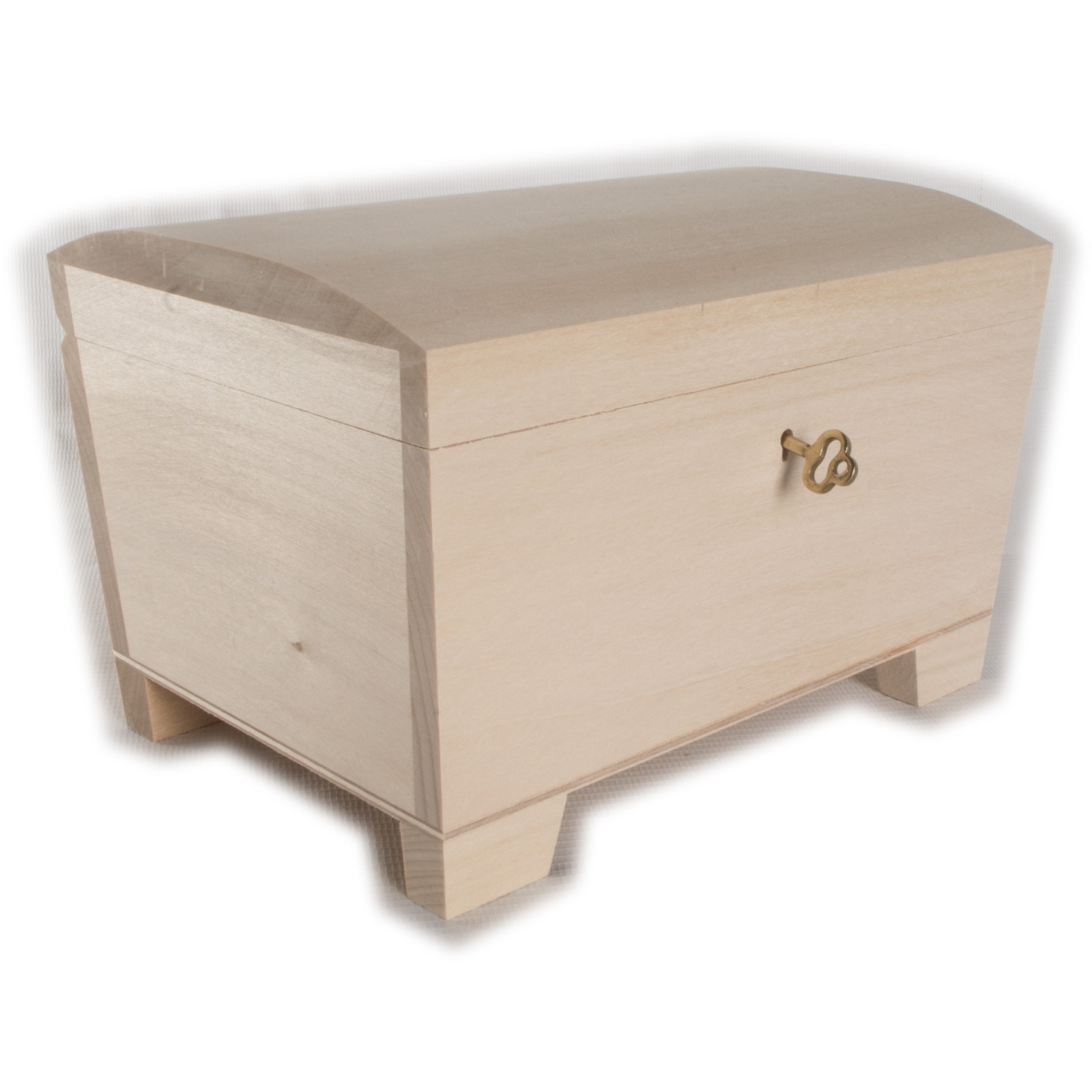 Small Wooden Treasure Box With Key Lock | 20 X 14 X 12.5 Cm | Trinket ...