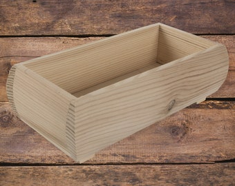 Small Wooden Windowsill Flower Pot Planter Herb Box | Fruit Storage | Bread Tray  | 20 x 10 x 6.5 cm | Display Organiser | Plain Craft Wood