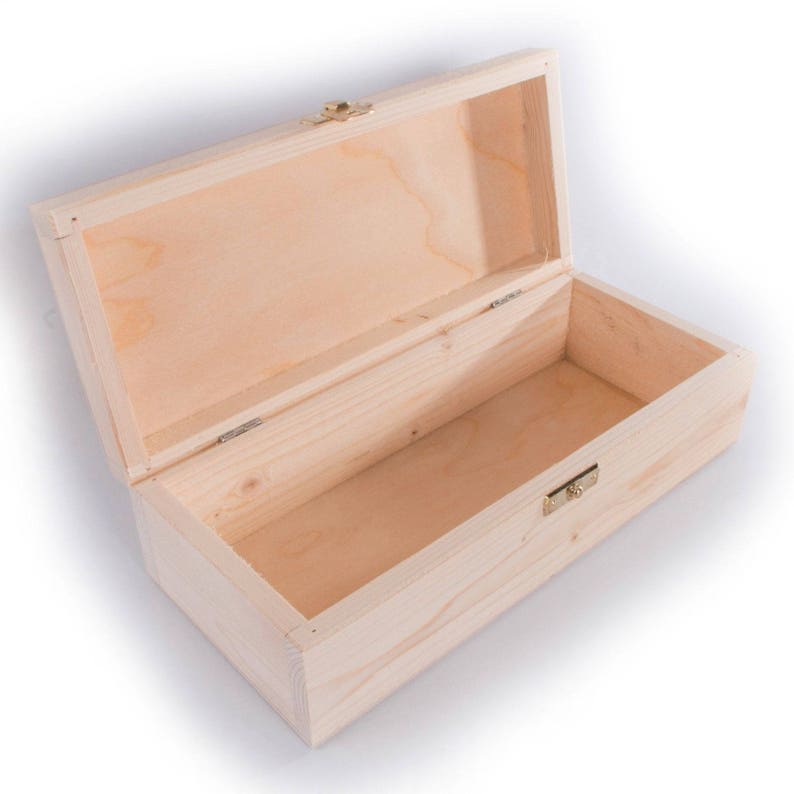 Bo/îte en bois avec couvercle coulissant Taille L28/ X W21/ X H6/ cm
