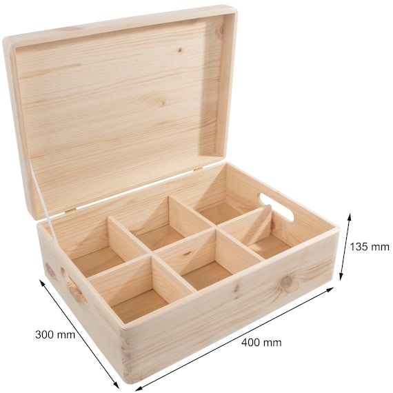 Scatola Portaricette In Legno Di Acacia TIDITA Con 100 Schede E 8 Divisori - Design Grande E Naturale