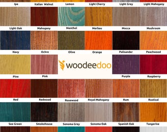 Woodeedoo Water Based Wood Stain Ready to Use Dye Eco-Friendly Solvent & Odour Free Fast Drying | Easy to Apply | 41-80 Colours Range