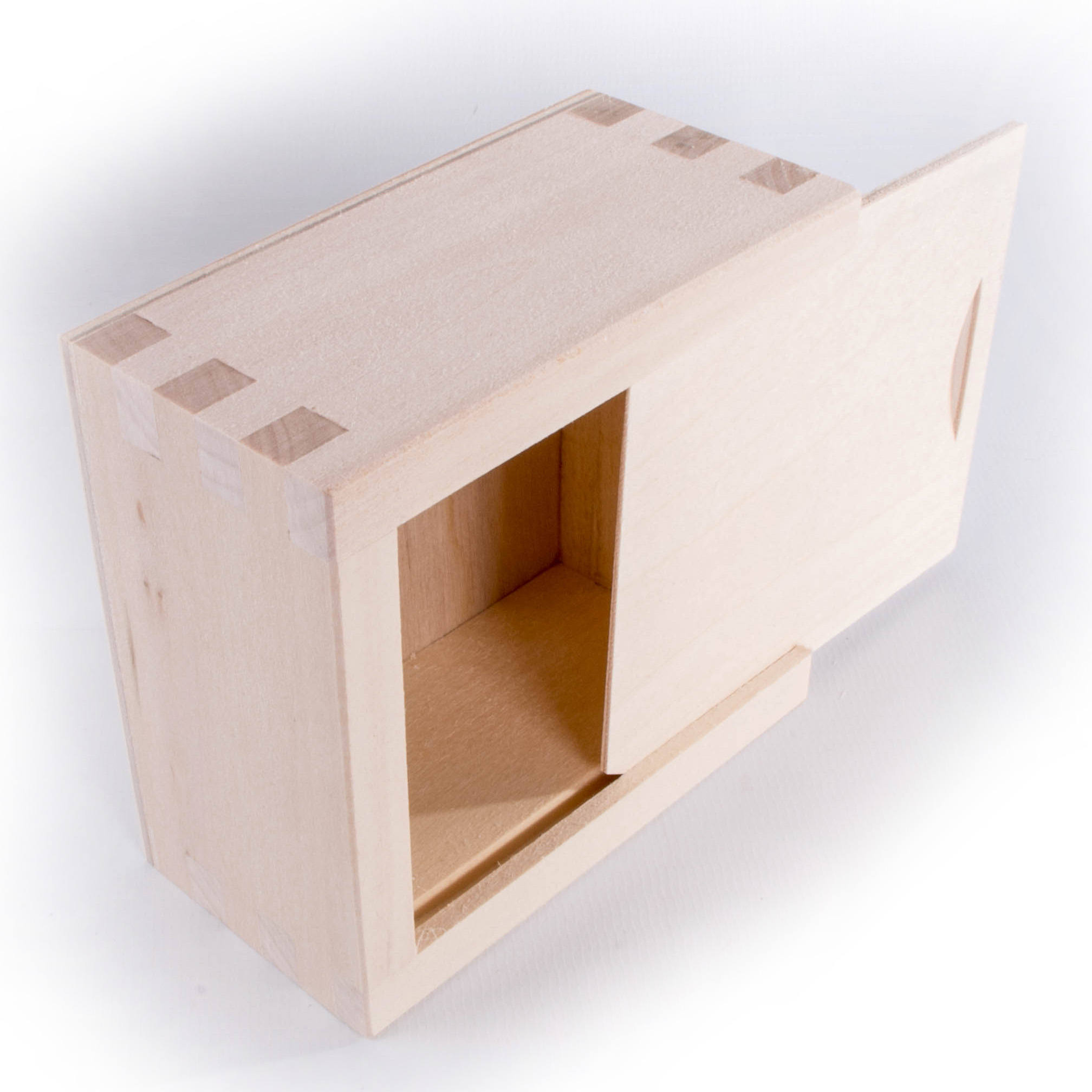 Caja de almacenamiento de madera inacabada con tapa deslizante | Etsy