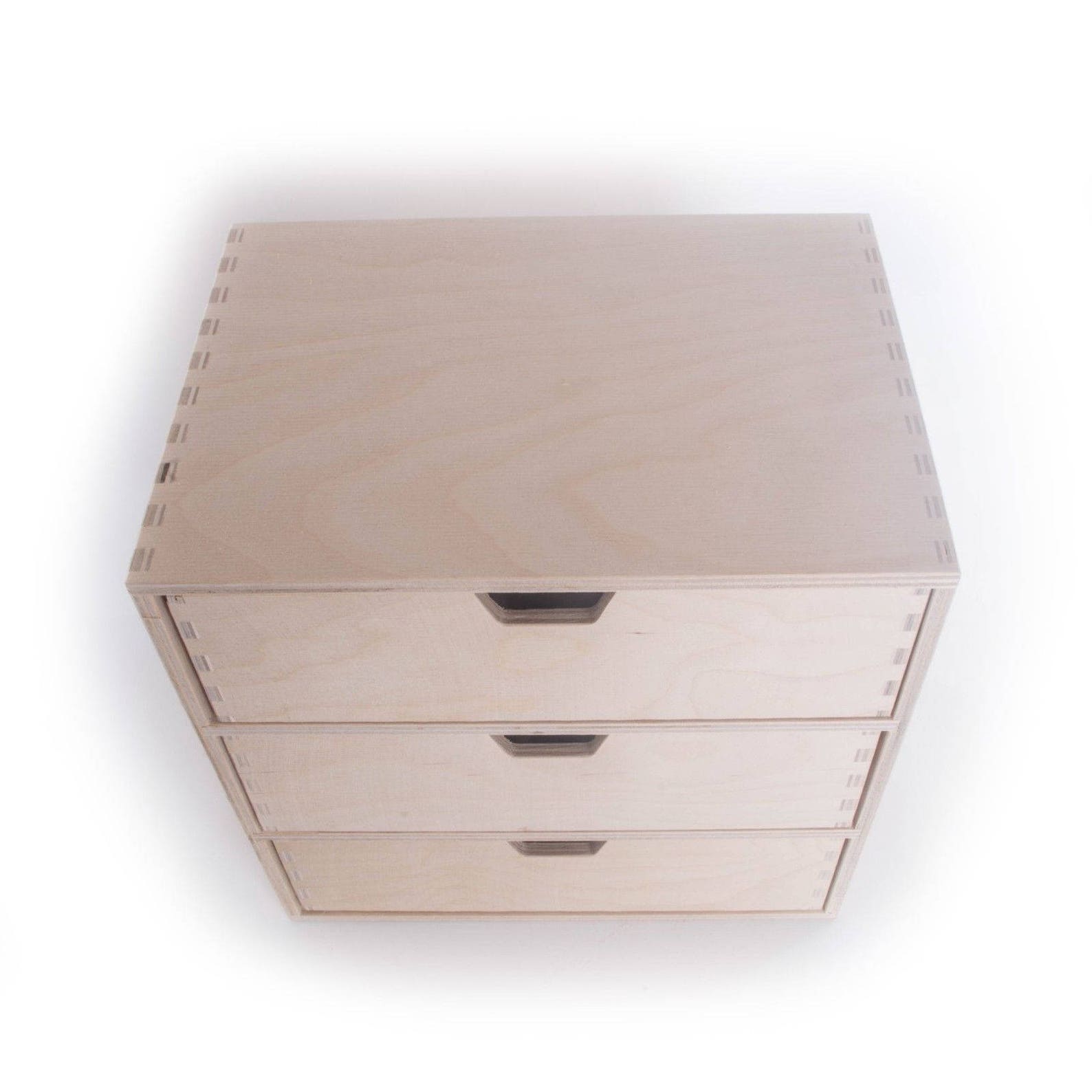 Unpainted Plywood Storage Box / Chest of Drawers / Box with 3 Etsy