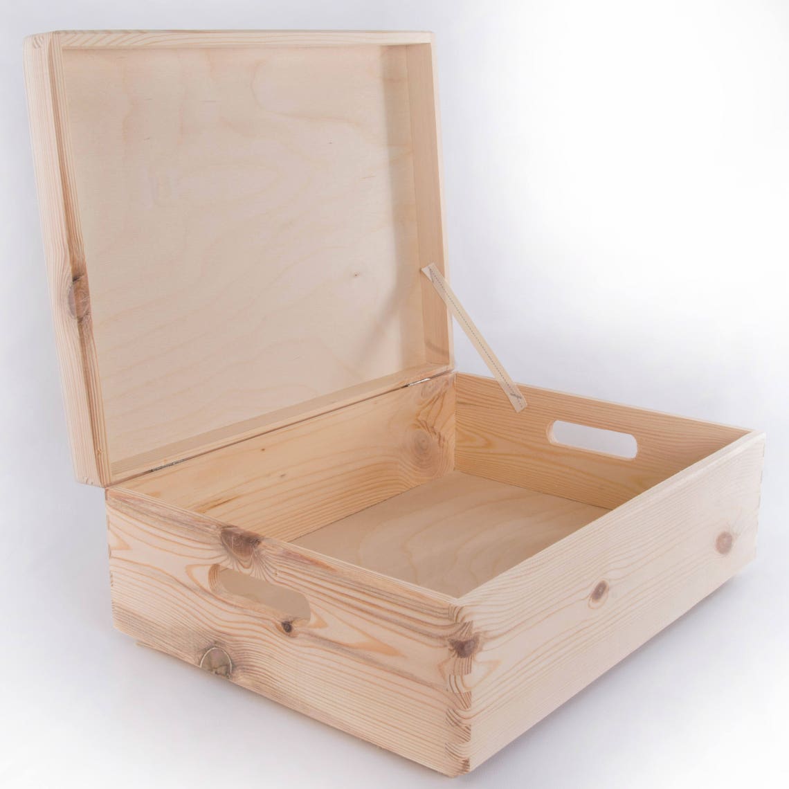 Large Wooden Storage Box/ Plain Wood / Box With Lid / Crate Etsy UK