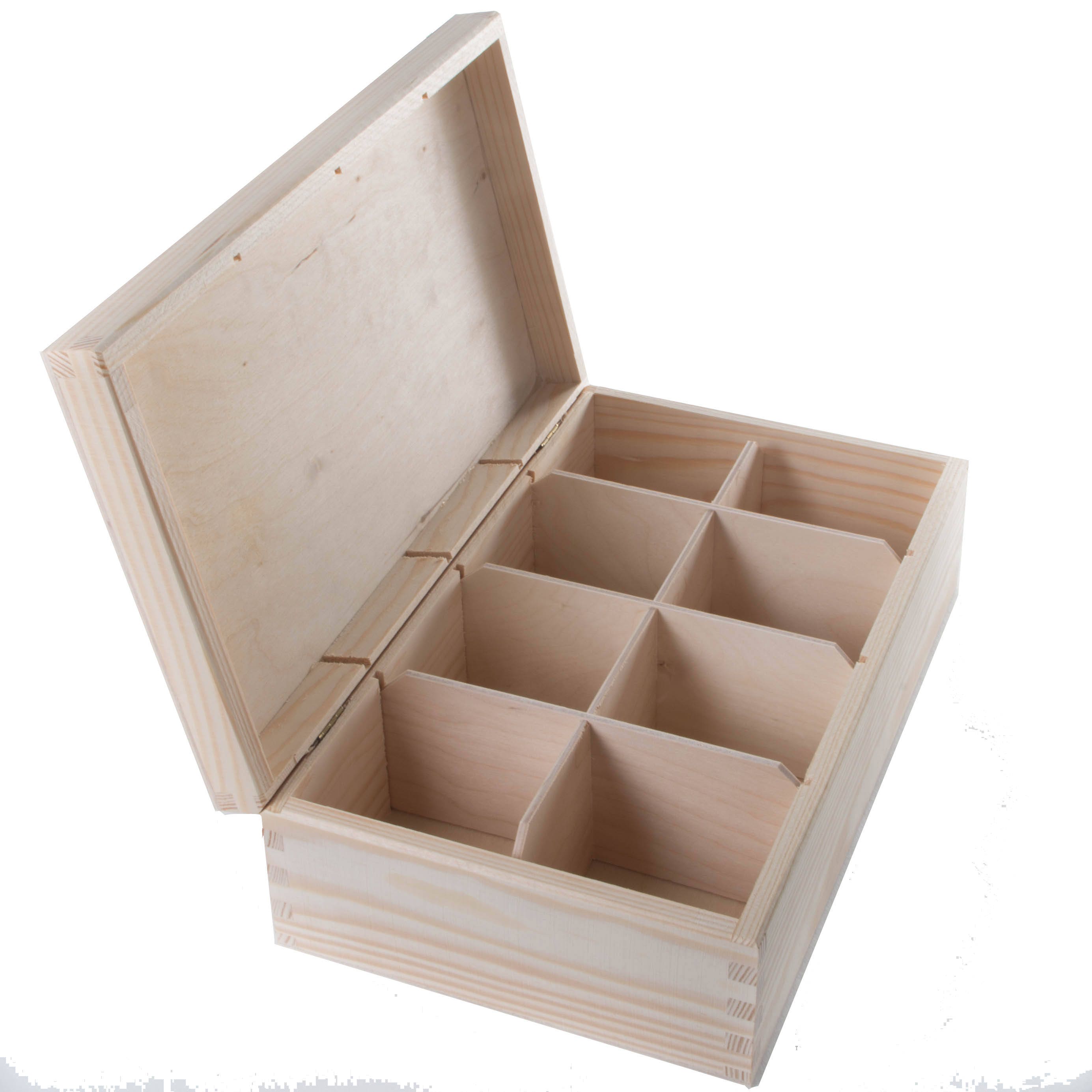 Plain Wooden Small 3 Compartments Storage Box With Lid Rounded Lid Tea  Jewellery Box Trinket Memory Case for Decoupage Arts & Crafts 