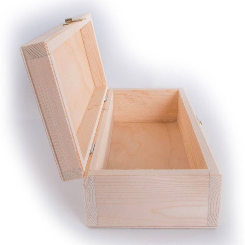 Bo/îte en bois avec couvercle coulissant Taille L28/ X W21/ X H6/ cm