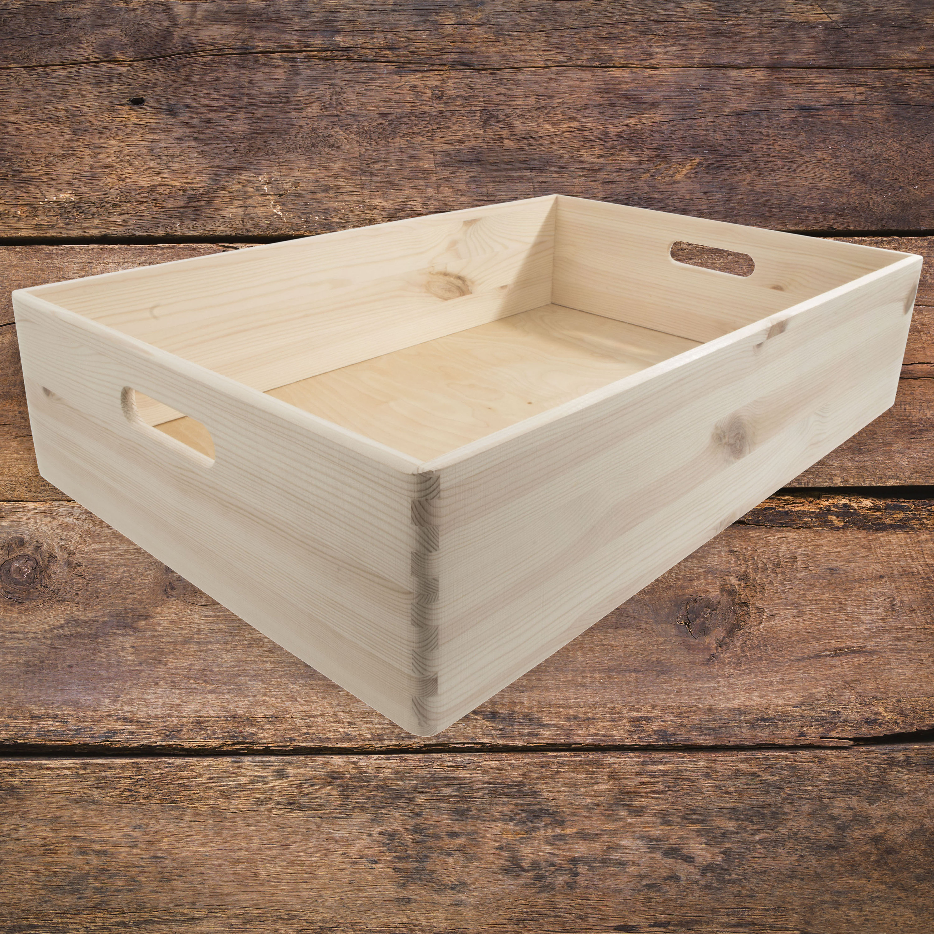 Extra Large Shallow Wooden Stacking Crate Open Top Storage