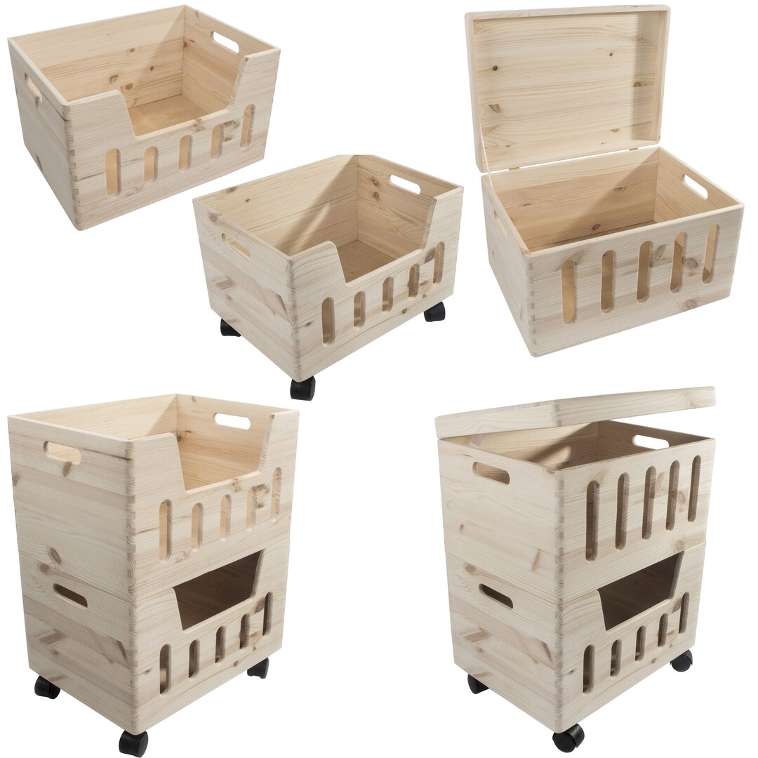 Wooden Storage Boxes Front Cut-outs | Choice of Options | Multi-purpose ...