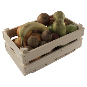 Plain Wooden Crate | Slatted Storage Box Presentation Display Apple Fruit Shelf Basket Gift Hamper Unit | Untreated Raw Decorative Pinewood