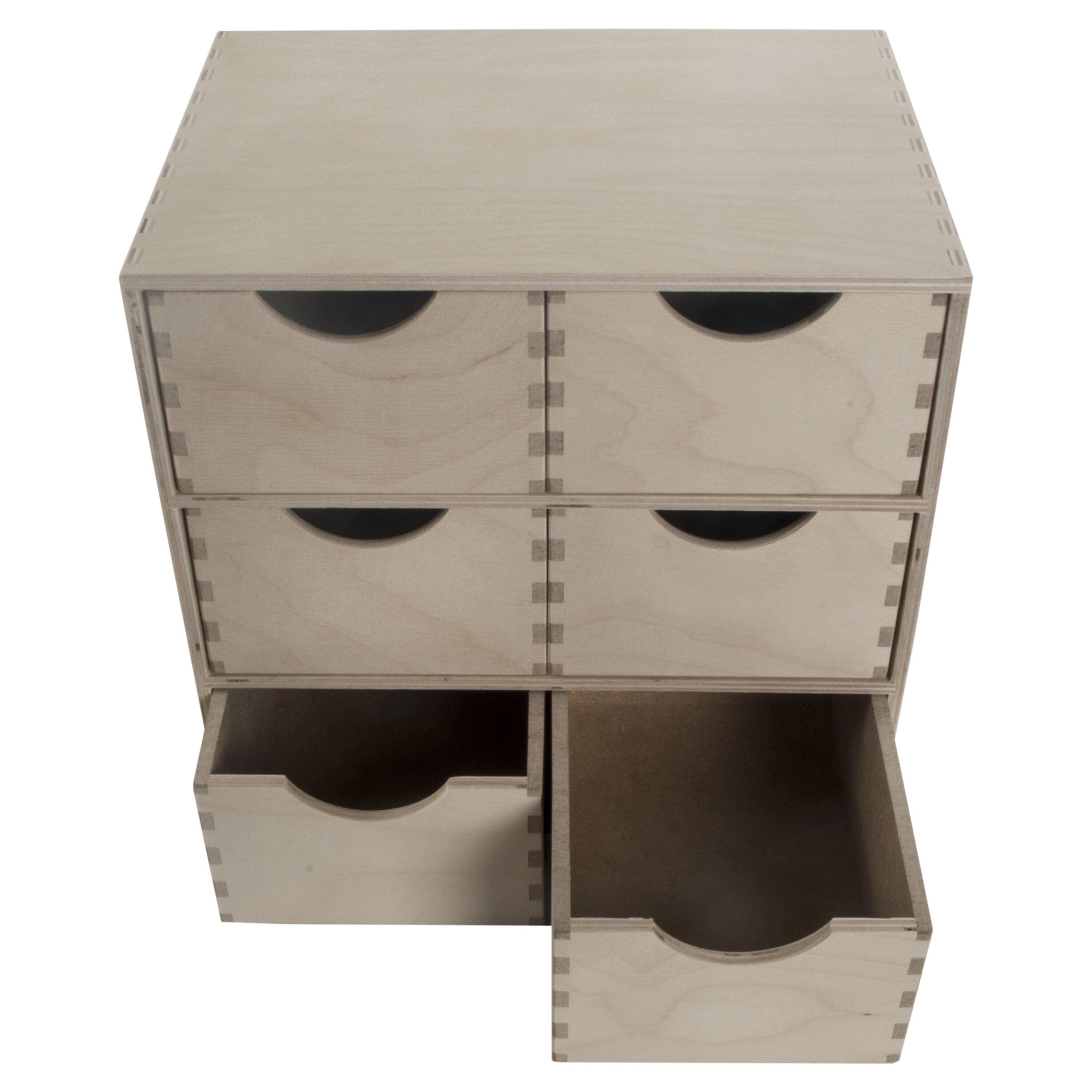 Wooden Mini Chest of 6 Drawers Desktop Organiser Cupboard Cabinet