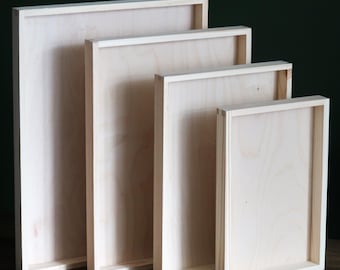 Rectangle Wooden Shallow Tray | 4 Sizes | Tea Coffee Food Drinks Snack Display Serving Platter | Plain Unpainted Decorative Craft Pine Wood