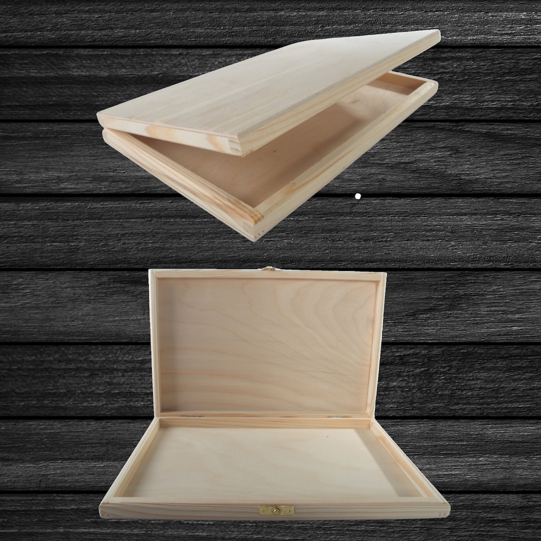 Plain Shallow Wooden Box | 30 X 19 X 3 Cm | Display Presentation