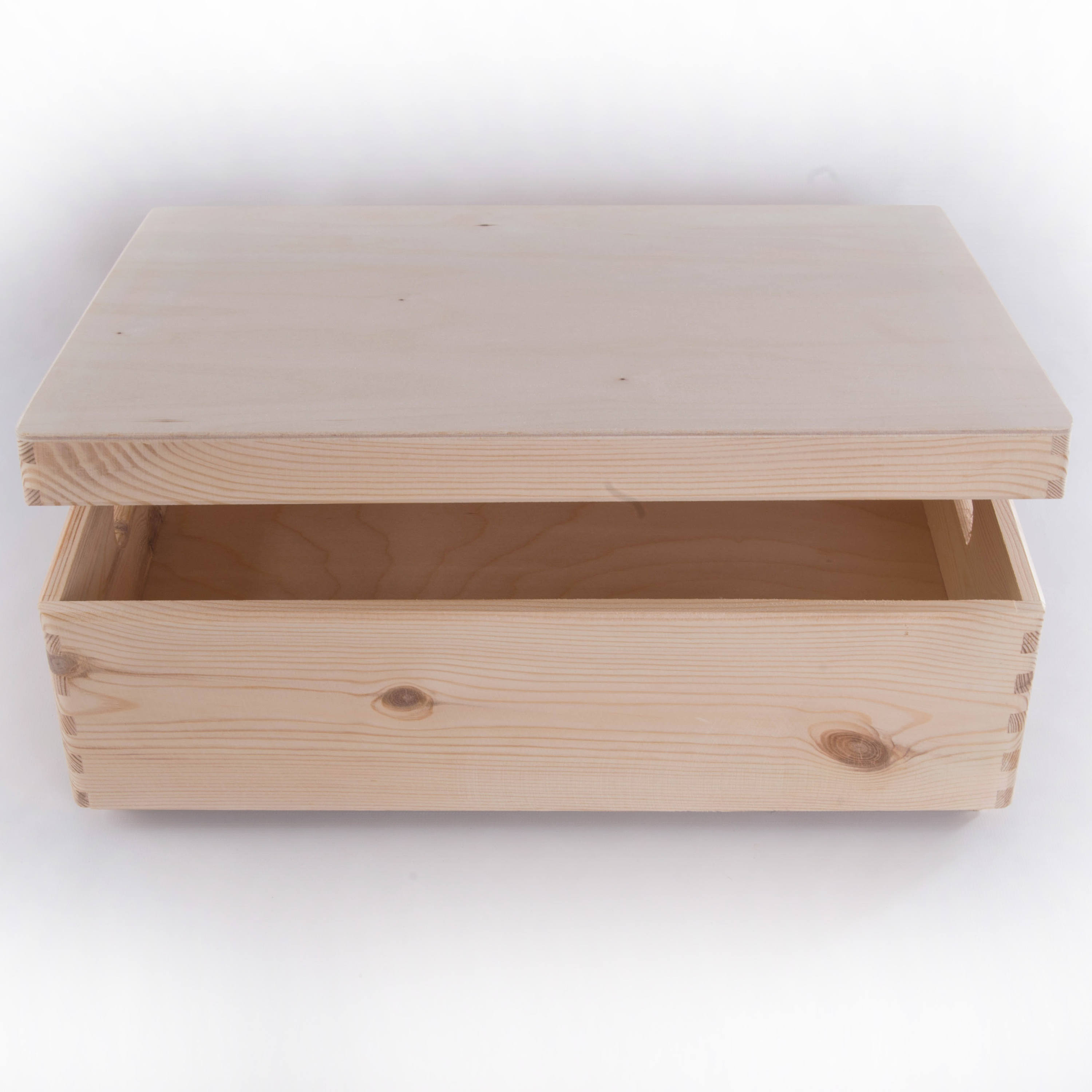 Large Wooden Storage Box/ Plain Wood / Box with Lid / Crate Etsy