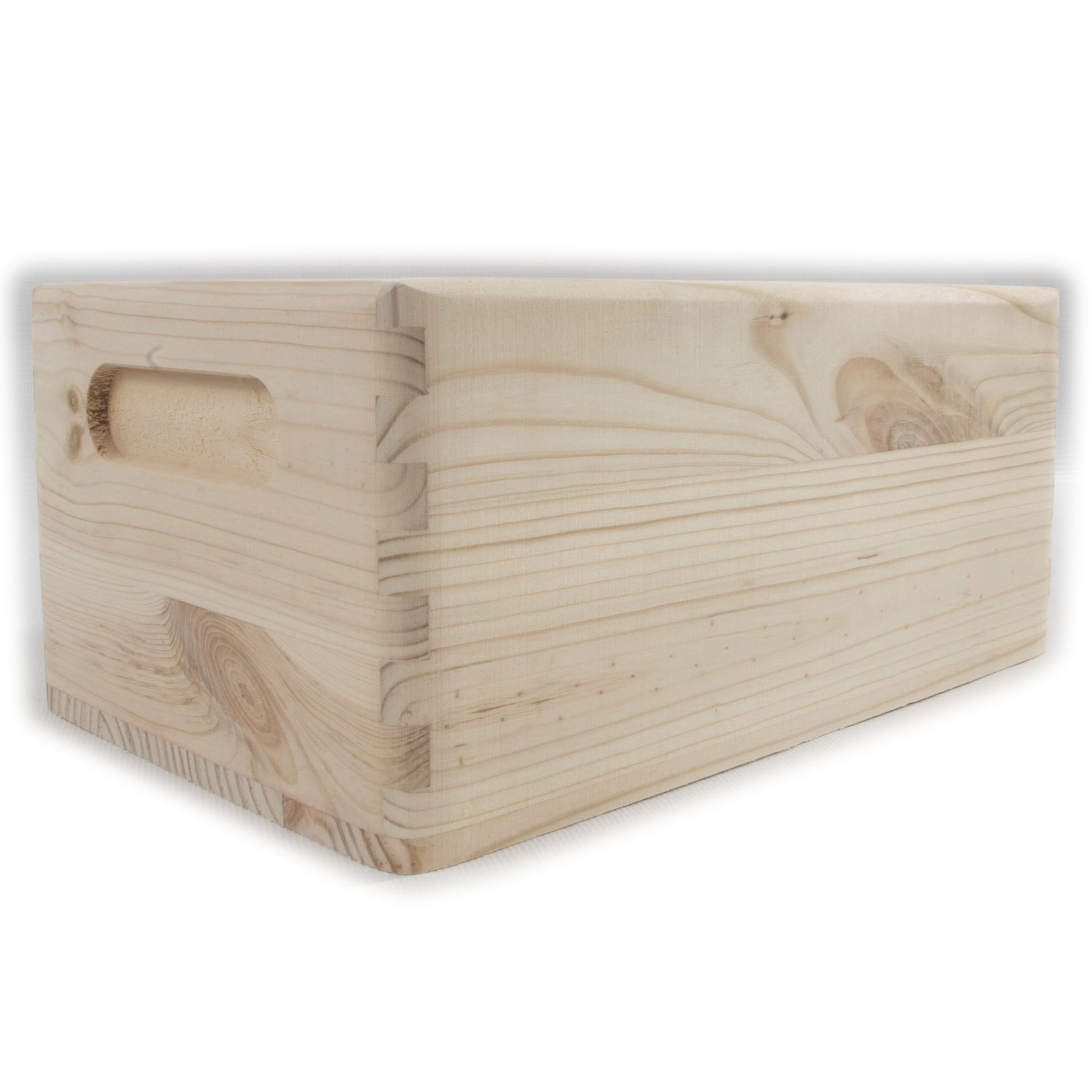Boîte De Rangement Bois Modèle 4 - Poignées - Gris Et Bois Naturel - 33