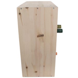 Square Wooden 25 Bottle Wine Rack | Fully Assembled | 52 x 25 x 52 cm | Floor Standing Cabinet Display Cellar Storage | Plain Untreated Pine image 10