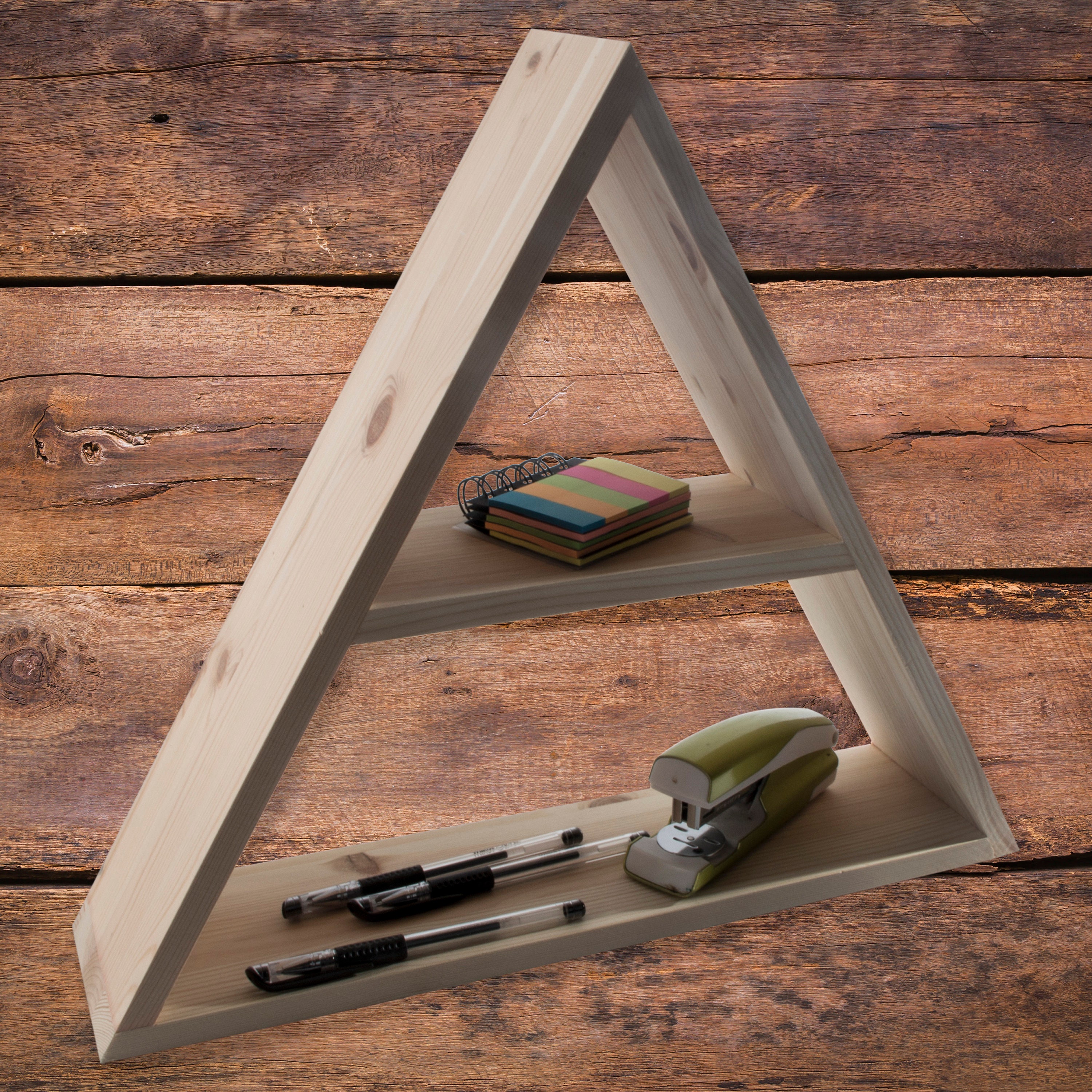 その他 anonymous design triangle shelf Triangle Wooden Shelf Storage Unit Display Rack | Hanging or