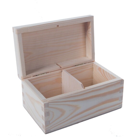 small wooden box with divider