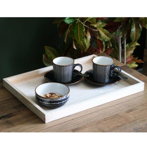 Large Wooden Shallow Tray | 40x30x3 cm | Display Rectangular Presentation Box | Tea Coffee Food Snack Serving Platter | Plain Pine DIY