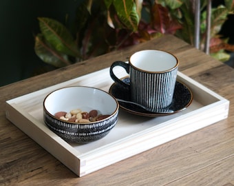 Bandeja De Madera Sin Pintar Para Servir – 30x20x5.5 Cm, Disponible De 1 A 10 Unidades, Con Asas