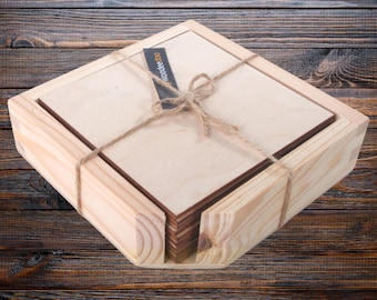 Wooden Coaster Set for sale - UK