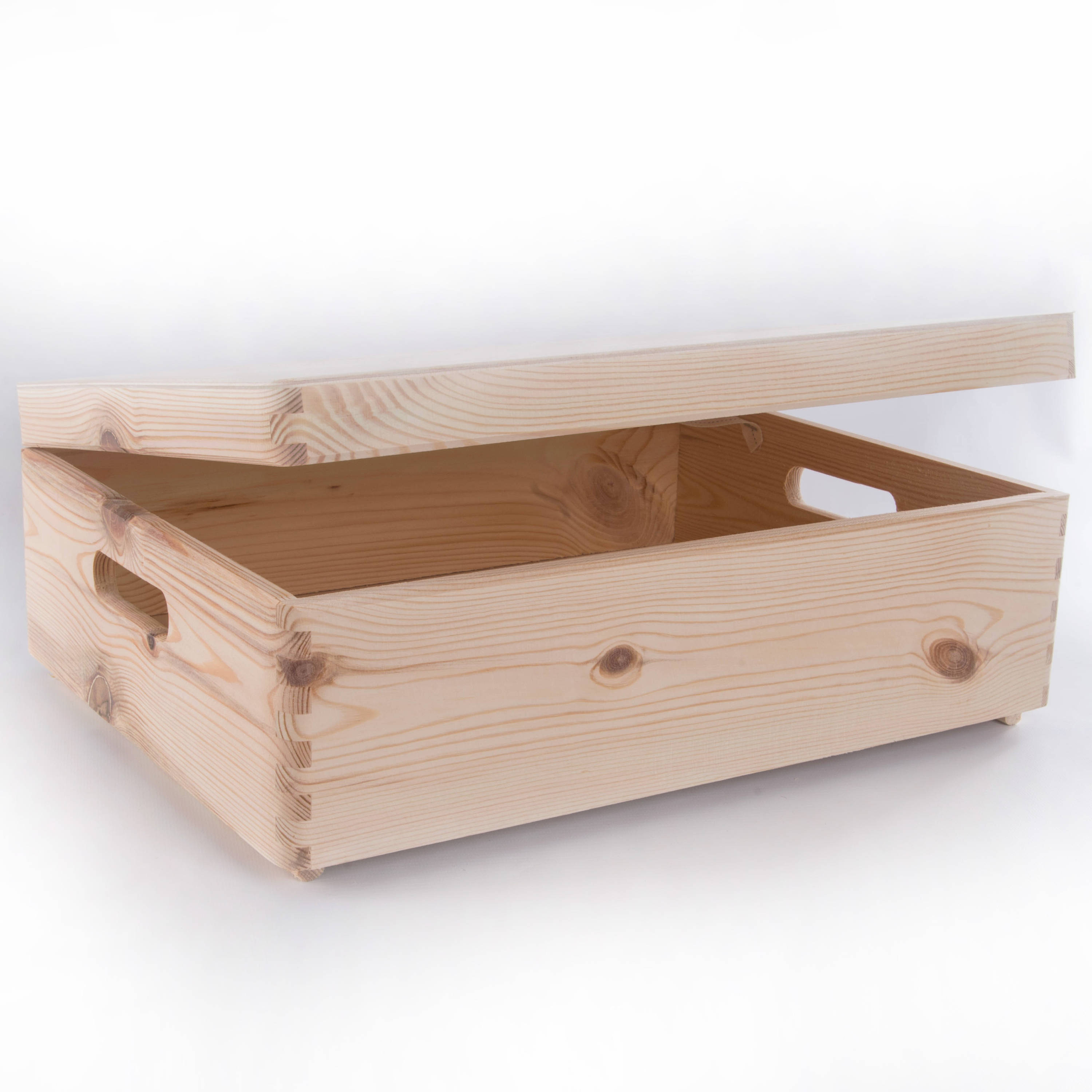 Large Wooden Storage Box/ Plain Wood / Box with Lid / Crate Etsy