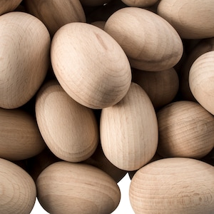 Small Wooden Fake Eggs For Crafts | Natural Beech Plain Easter Decorations | Quail Pigeon Decorative Woodworking Shapes