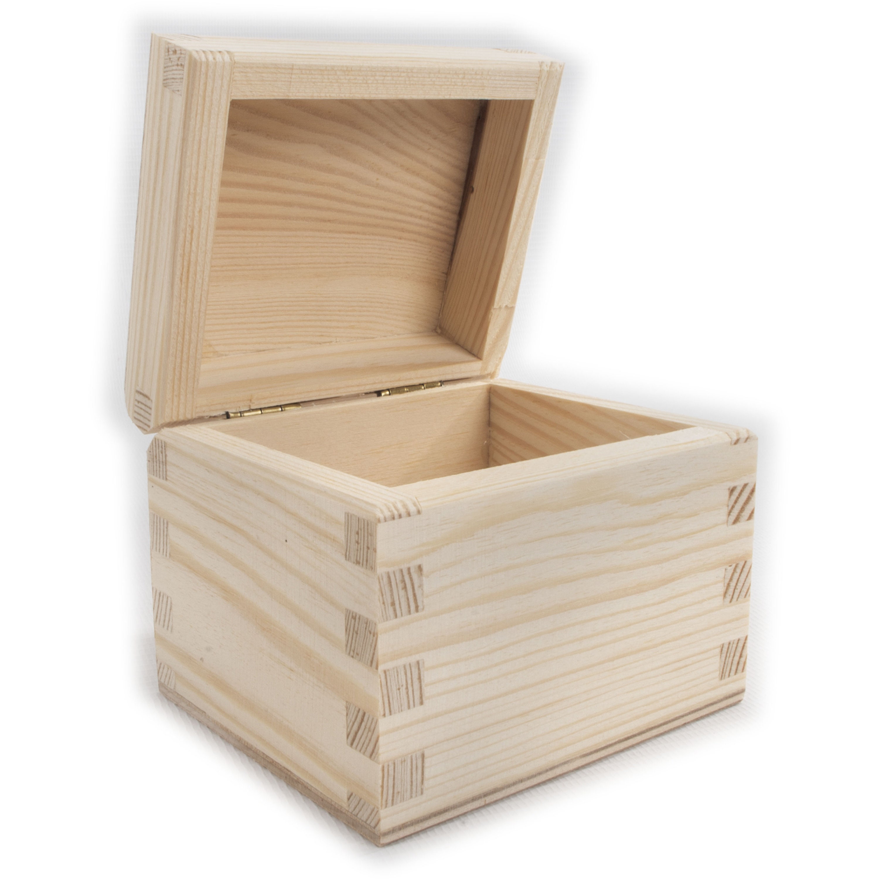Caja de cubo de almacenamiento pequeña de madera en blanco liso con tapa /  9.5x8x8 cm / Caja de memoria de joyería de baratija / Decoupage Arts &  Crafts / Pino sin pintar -  España