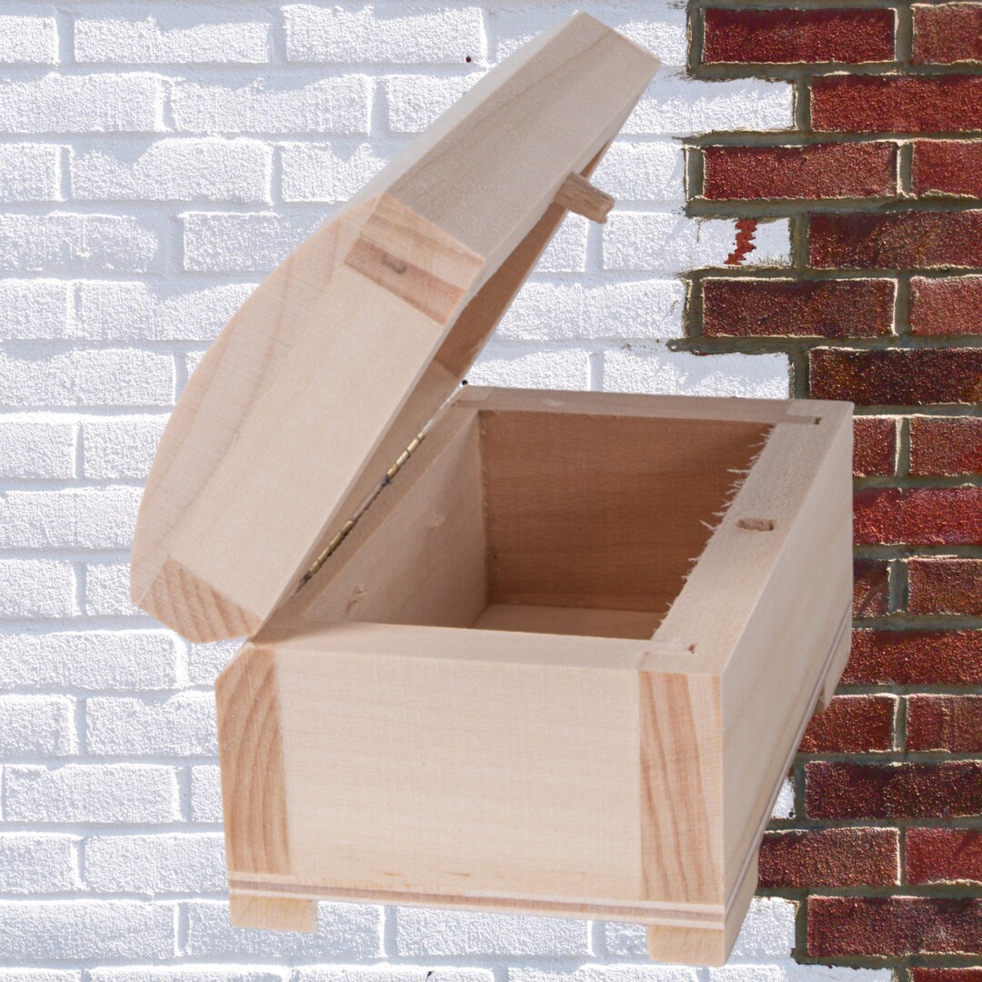 Tiny Cute Wooden Trinket Treasure Chest Box Treasure Jewellery Storage ...