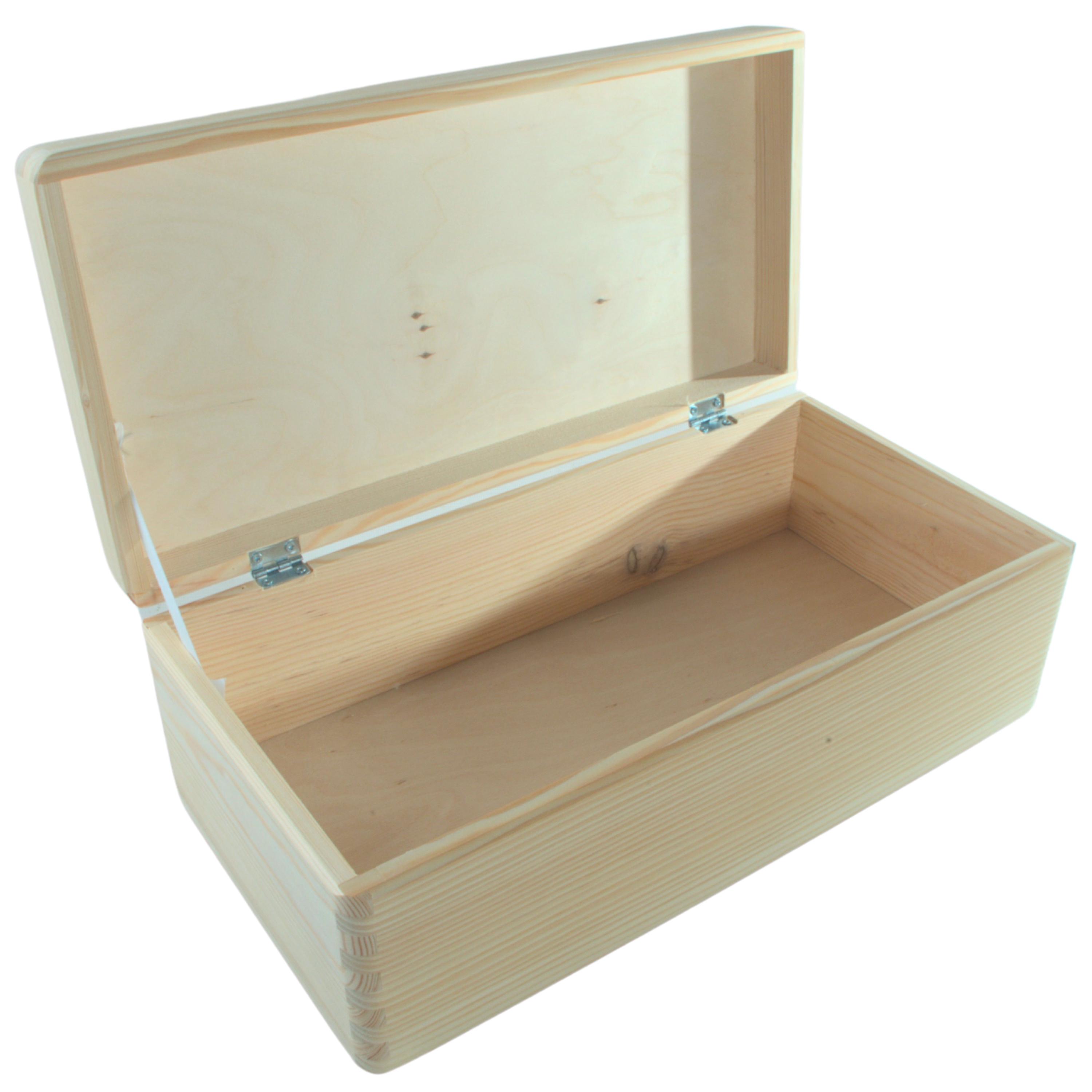 Caja De Madera Sin Terminar, Sin Tapa, Con Asas, Para Almacenamiento, Decoración, Organización, Gran Artesanía De Madera Natural, Decoración Rústica Del Hogar, 40 X 30 X 13 Cm