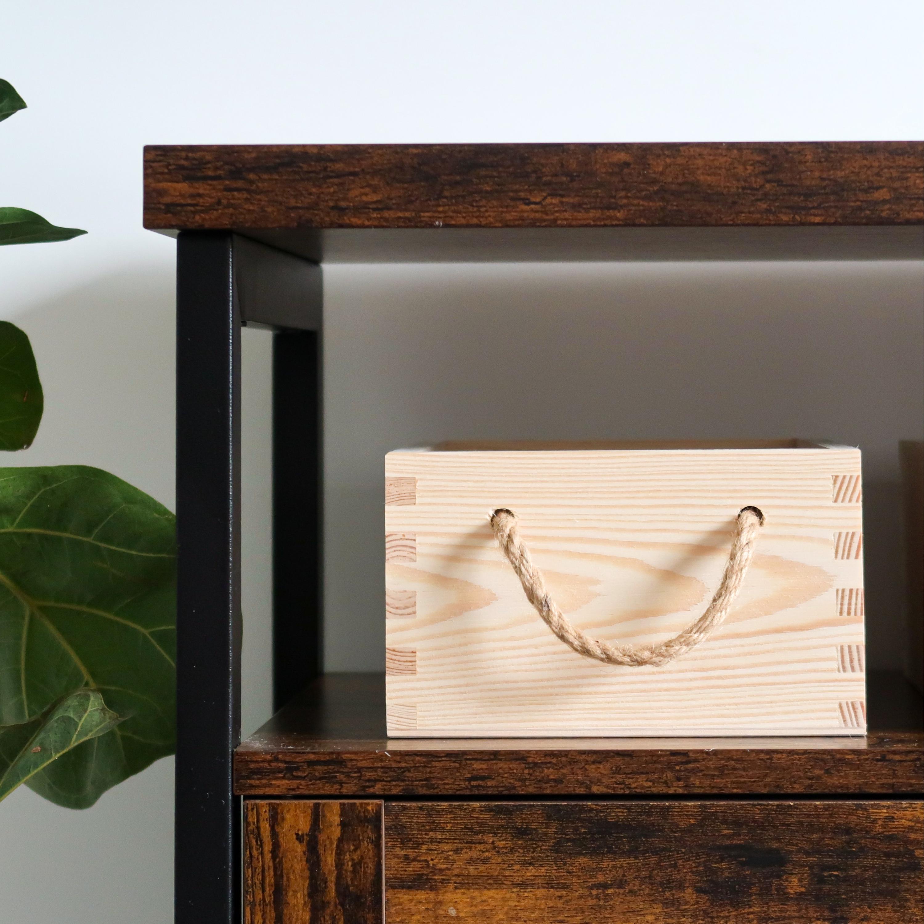 Box With Rope Wooden Storage Boxes With Rope Handles | Choice of Sizes | Hamper Gift ...