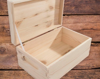 Small Plain Wooden Box | 25x16x11.5 cm | Natural Decorative Pine