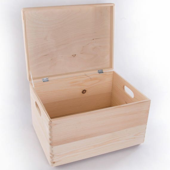 wood storage box with lid