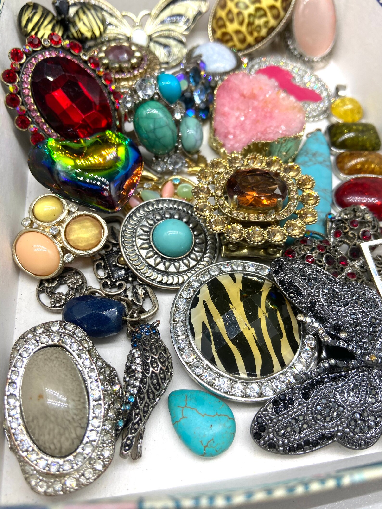 Broken Jewelry Lot Rhinestone Repair Art Craft Rhinestones Etsy