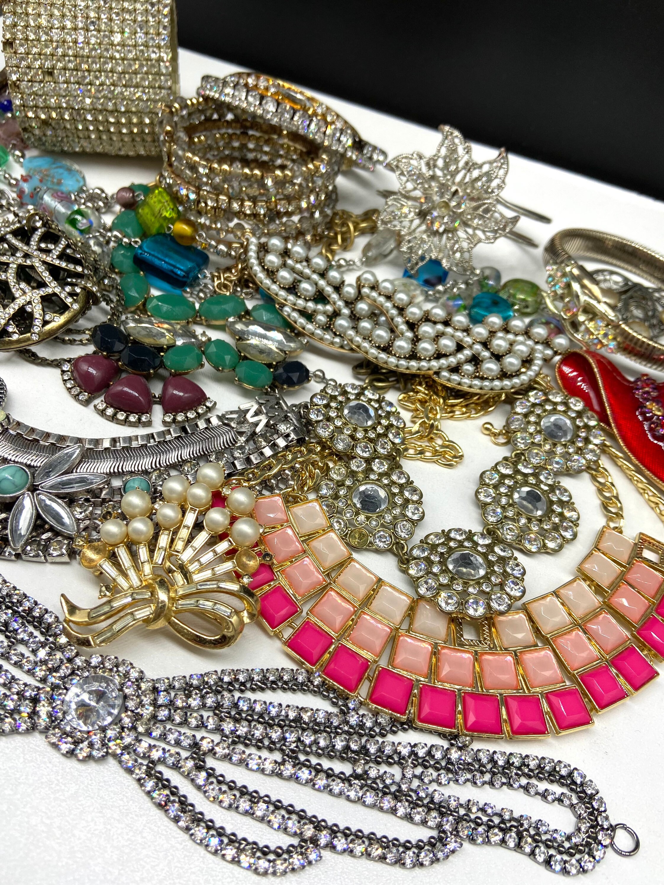 Rhinestone Broken Costume Jewelry Lot Repair Craft Repurpose Etsy